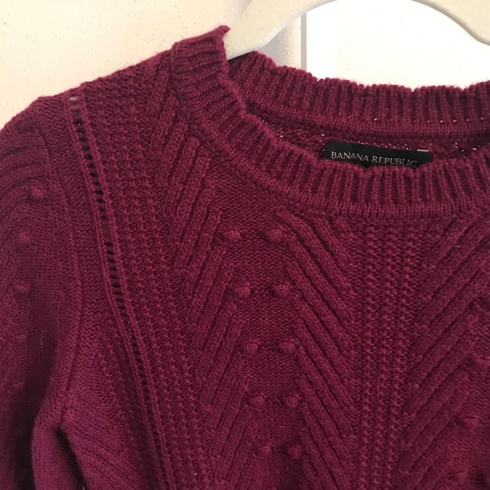 Banana Republic Wool Blend Burgundy Sweater